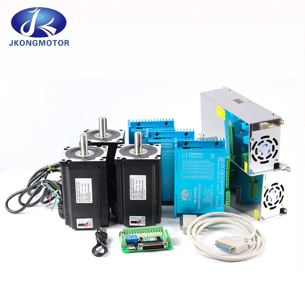 Jkongmotor Nema 11 17 23 24 34 Hybride set met gesloten lus met geïntegreerde gesloten lus stappenmotor met encoder / rem / versnellingsbak